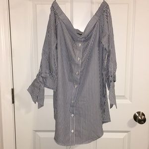 Forever 21 Striped Off-Shoulder Dress
